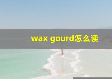 wax gourd怎么读